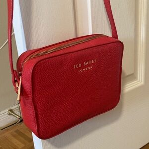 Ted Baker Debbi Bright Red Pebbled Leather Camera bag